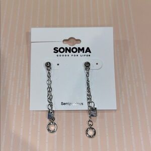 Sonoma Goods For Life® Silver Tone Nickel Free Semi-Precious Chain Drop Earrings